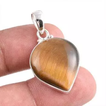 Natural Tiger s Eye Gemstone Handmade 925 Solid Silver Gift Pendant 1.50 u3F20