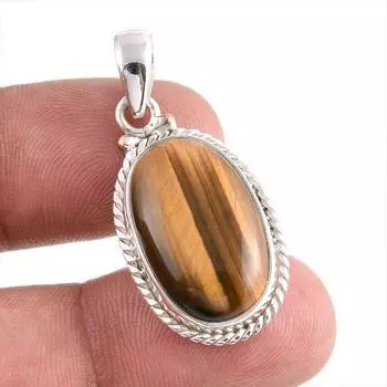 Natural Tiger s Eye Gemstone Handmade 925 Solid Silver Gift Pendant 1.50 D7N86