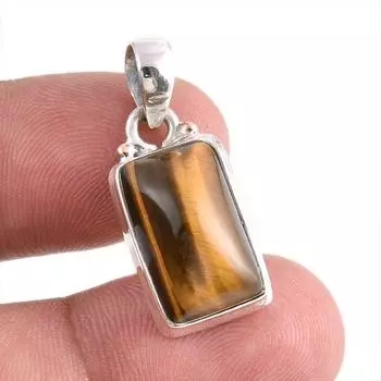 Natural Tiger s Eye Gemstone Handmade 925 Solid Silver Gift Pendant 1.25 r0E20