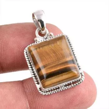 Natural Tiger s Eye Gemstone Handmade 925 Solid Silver Gift Pendant 1.50 a7e79