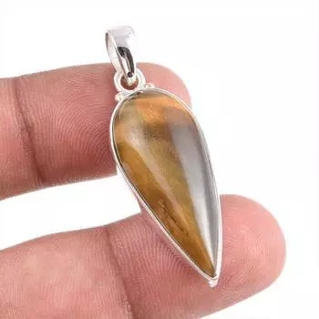 Natural Tiger s Eye Gemstone Handmade 925 Solid Silver Gift Pendant 1.75 a7O81