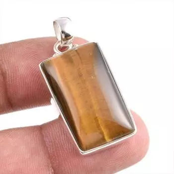 Natural Tiger s Eye Gemstone Handmade 925 Solid Silver Gift Pendant 1.50 U7n25