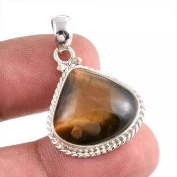 Natural Tiger s Eye Gemstone Handmade 925 Solid Silver Gift Pendant 1.50 w0p08