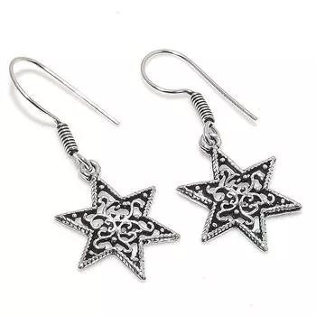 Natural Traditional Look Handmade 925 Sterling Silver Gift Earring 1.65 W8a48