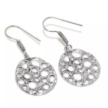 Natural Traditional Look Handmade 925 Sterling Silver Gift Earring 1.77 R2U32