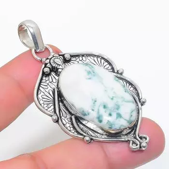 Natural Tree Agate Gemstone 925 Sterling Silver Jewelry Pendant 2.60 t7D35
