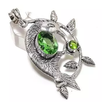 Natural Tsavorite Gemstone 925 Sterling Silver Jewelry Pendant 2.56 a7v72