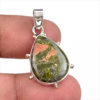 Natural Unakite Gemstone Handmade 925 Solid Sterling Silver Pendant 1.50 n6i29