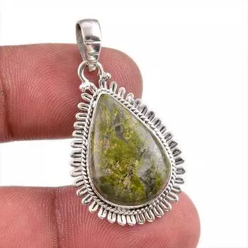 Natural Unakite Gemstone Handmade 925 Solid Sterling Silver Pendant 1.50 s7D13
