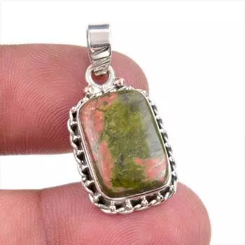 Natural Unakite Gemstone Handmade 925 Solid Sterling Silver Pendant 1.50 c1S23