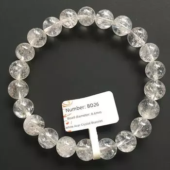 Natural White Asse Bracelet Crystal Transparent White Popcorn Bracelet Ice Transparent Bracelet Men and Women Jewelry Gift One Thing One Picture Fluorescent yellow