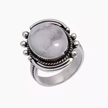 Natural White Howlite - United States 925 Sterling Silver Ring V5013, White Ring, Oval Ring, Valentin s Day Gift, Gift For Her, Birthday Gift, Handmad