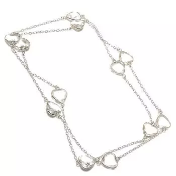 Ожерелье из серебра 925 пробы с натуральным белым топазом, 36 дюймов, p5t73