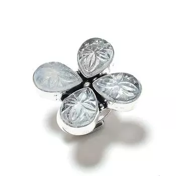 Natural White Topaz Gemstone Handmade 925 Sterling Silver Ring Size 8 V1V03