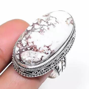 Natural Wild Horse Gemstone 925 Sterling Silver Jewelry Ring Size 9 u6n49