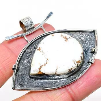 Natural Wild Horse Gemstone Handmade 925 Sterling Silver Pendant 1.85 h5s21