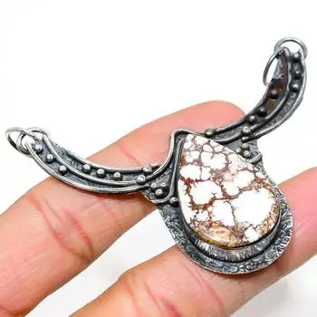 Natural Wild Horse Gemstone Handmade 925 Sterling Silver Pendant 2.64 Q3s16