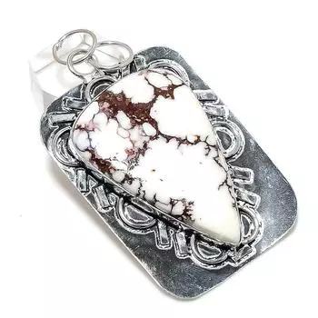 Natural Wild Horse Gemstone Handmade 925 Sterling Silver Gift Pendant 2.76 y9i76