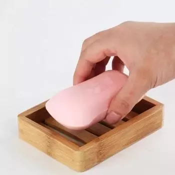Natural Wooden Simple Bamboo Soap Dishes Tray Holder Storage Soap Rack Plate Container Bathroom Accessories Storage Organizer CHINA