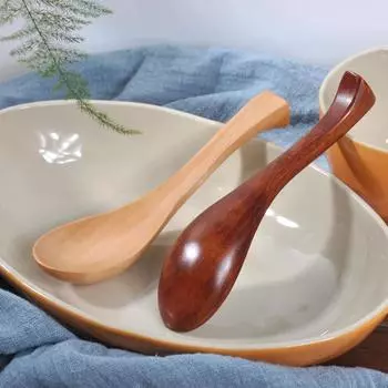 Natural Wooden Tableware Machilus Nanmu Dry Rice Spoon Household Lotus Wood Soup Ladle Outdoor Picnics Portable Kitchen Bar Tool