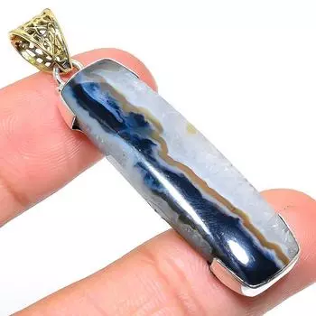 Natural Zebra Jasper Gemstone 925 Solid Sterling Silver Gift Pendant 2.29 Q8D24