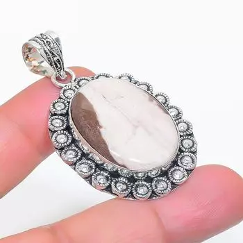 Natural Zebra Jasper Gemstone 925 Sterling Silver Jewelry Pendant 2.05 J9y71
