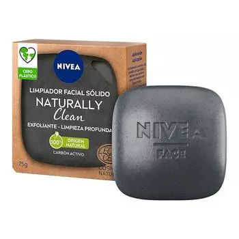 Naturally Clean Очищающее средство для лица Nivea Твердое отшелушивающее средство с активированным углем (75г)