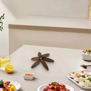 Naturally Crafted Wooden Mats with Unique Patterns for Serving Hot Dishes