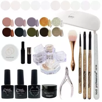 NaturalTrend Gel Nail Vivi Gel Kit Gel Nail Kit Gel Nail Set Top Coat Base Coat Color Gel 10 цветов (vivikit-24w-популярный10)