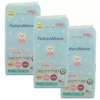 NaturaMoon Простыни для влагалища 36 шт. x 3 упаковки одноразовые тканевые салфетки без полимера для выделений, длинные, набор, впитывающие, неполимерные,