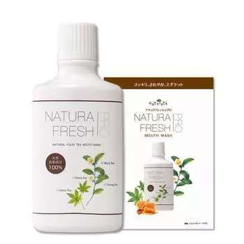 Naturas Natura Fresh Pro натуральные ингредиенты, полученные из Ополаскиватель для полости рта с листовкой-вкладышем Предотвращение неприятного запаха изо рта Большая емкость (100% чай) (500мл) (нет