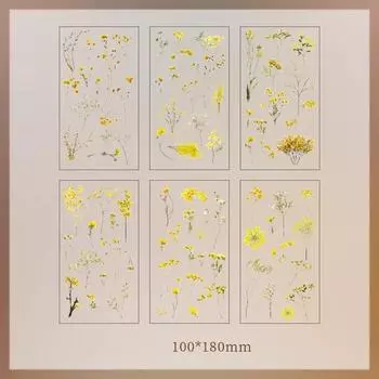 Nature Book Series Handbag Sticker Pack PVC Plant Flower Retro Material Paper Children s Handbag Sticker 100*180mm