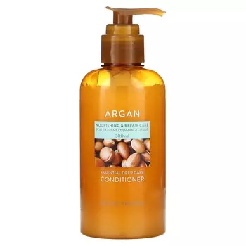 Nature Republic, Argan Essential Deep Care Conditioner, для очень поврежденных волос, 10,14 жидких унций (300 мл)