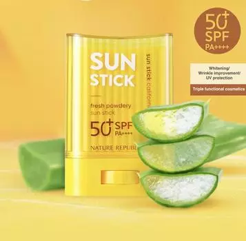 Nature Republic California Aloe Fresh Пудровый солнцезащитный стик 24г