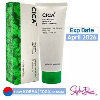 [NATURE REPUBLIC] Green Derma Mild Cica Пенка для умывания 150 мл 1pc + Sample Gifts