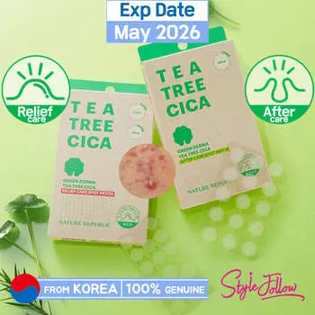 [NATURE REPUBLIC] Green Derma Tea Tree Cica Spot Pacth (Помощь/Последующий уход) #Relief care (1 pack)