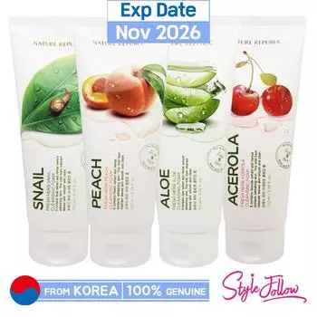 [NATURE REPUBLIC] Очищающая пенка со свежими травами 170 мл (Ацерола, Улитка, Алоэ, Смола) (1pc) #Snail