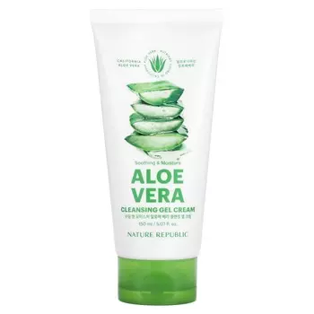 Nature Republic, Очищающий гель-крем с алоэ вера, 5,07 жидких унций (150 мл)