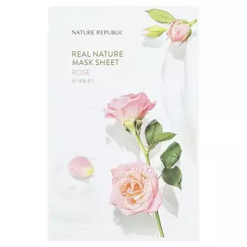Nature Republic, Real Nature Beauty Mask Sheet, Rose, 1 sheet, 23ml (0.77fl oz)