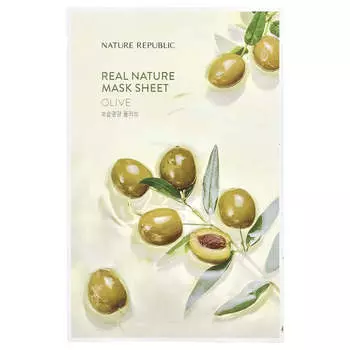 Nature Republic, Real Nature Beauty Mask Sheet, Olive, 1 sheet, 23ml (0.77fl oz)