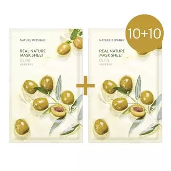 Nature Republic Real Nature Mask Sheet Olive 23ml * 20 листов