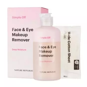 [Nature Republic] Simple Off Face & Eye Makeup Remover Deep Moisture Special Set 240ml + 15 cotton pads, 1 piece