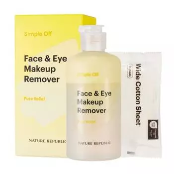 Nature Republic Simple Off Средство для снятия макияжа с лица и глаз Pure Relief Специальный набор 240 мл + 15 ватных дисков