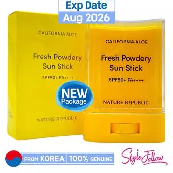 [NATURE REPUBLIC] Солнцезащитная палочка California Aloe Fresh Powdery (SPF50 + / PA ++++) 1pc + Sample Gifts