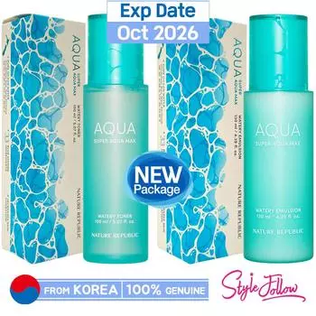 [NATURE REPUBLIC] Super Aqua Max Водянистый (Тонер 150мл/Эмульсия 130мл) (1pc) Toner 150ml