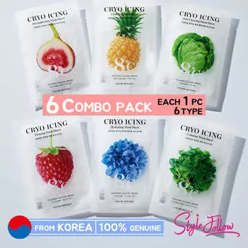 [NATURE REPUBLIC] Тканевая маска Cryo Icing — 6 комбинированных наборов (каждый тип 1 шт. X 6 = 6 шт.)