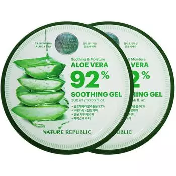 Nature Republic Успокаивающий и увлажняющий гель алоэ вера 92%/1+1 (2 куска)