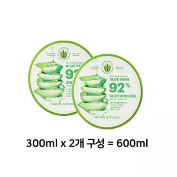 Nature Republic Успокаивающий и увлажняющий гель с алоэ вера 300 мл, 600 мл, 1 шт.