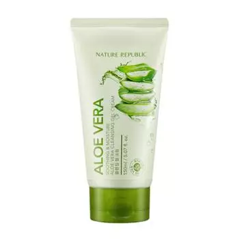 NATURE REPUBLIC Успокаивающий и увлажняющий очищающий гель-крем с алоэ вера 150 мл