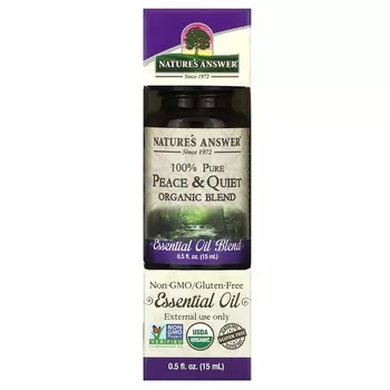 Nature s Answer, 100% чистые эфирные масла, органическая смесь Peace & Quiet, 0,5 жидких унций (15 мл)